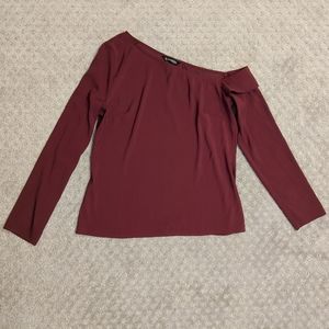 2/$9 Express red cold shoulder long sleeve blouse